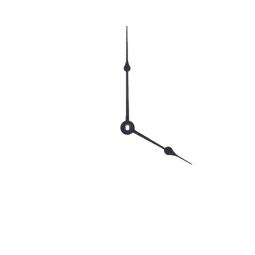 Clock Hands - Hour & Minute - Black - 110-120mm