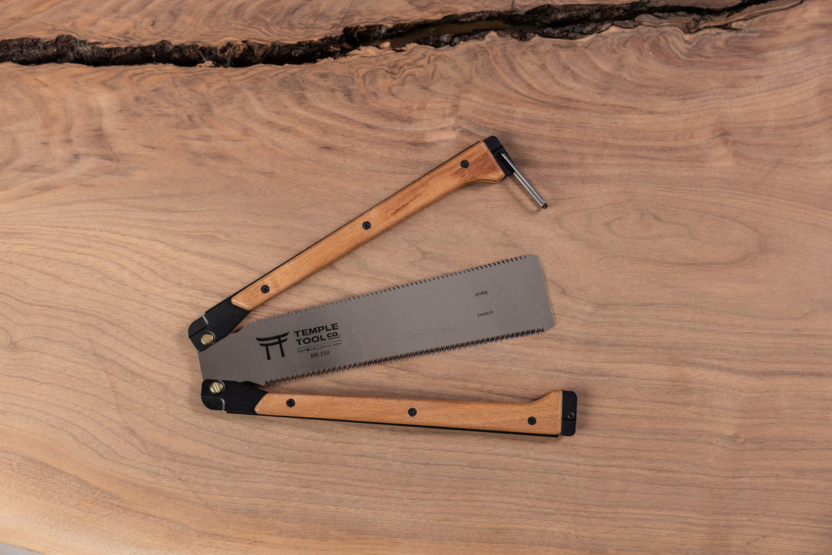 Temple Tool Co Japanese Folding Butterfly Saw | Rip-Cut & Crosscut | 210mm