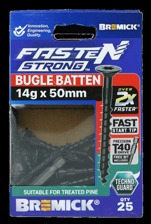 Bremick™ Fasten Strong™ Batten Screw Bugle Head Technoguard Black™