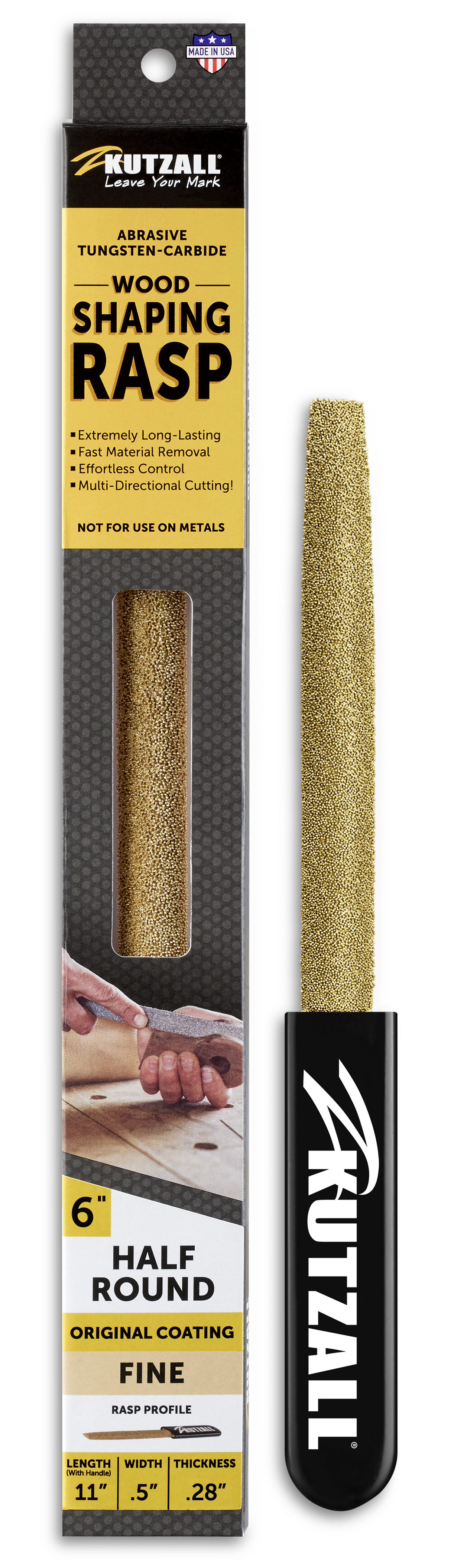 Kutzall 6"/150mm Half-Round Hand Rasp