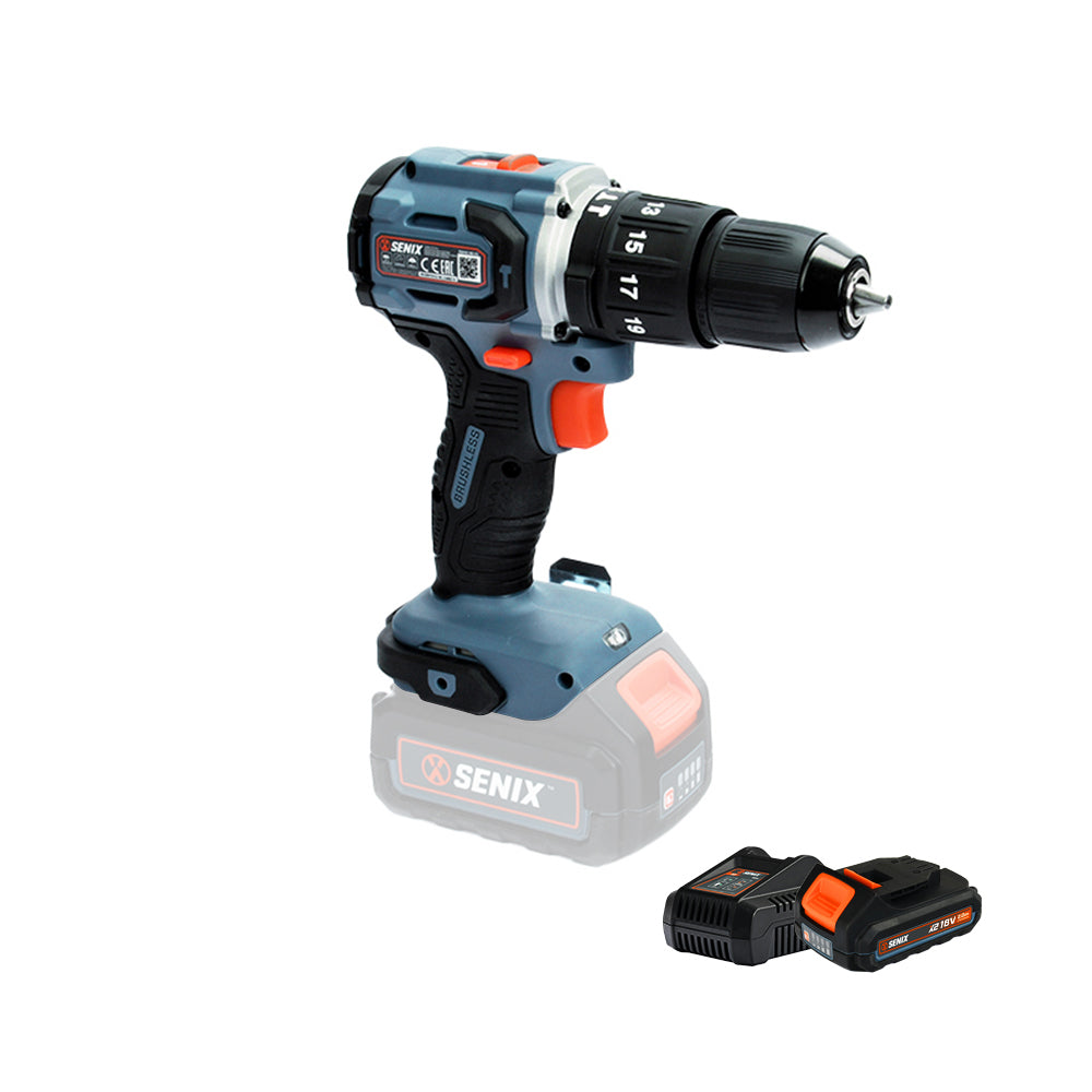 Senix X2 18V Brushless Hammer Drill Kit