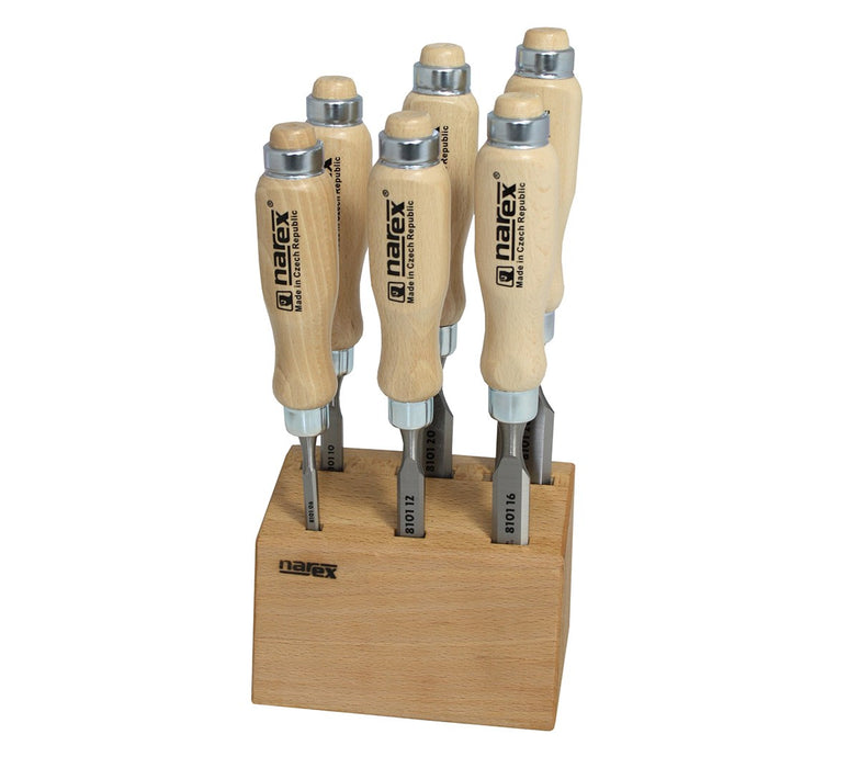 Narex Cabinet Chisels Set of 6 with Block