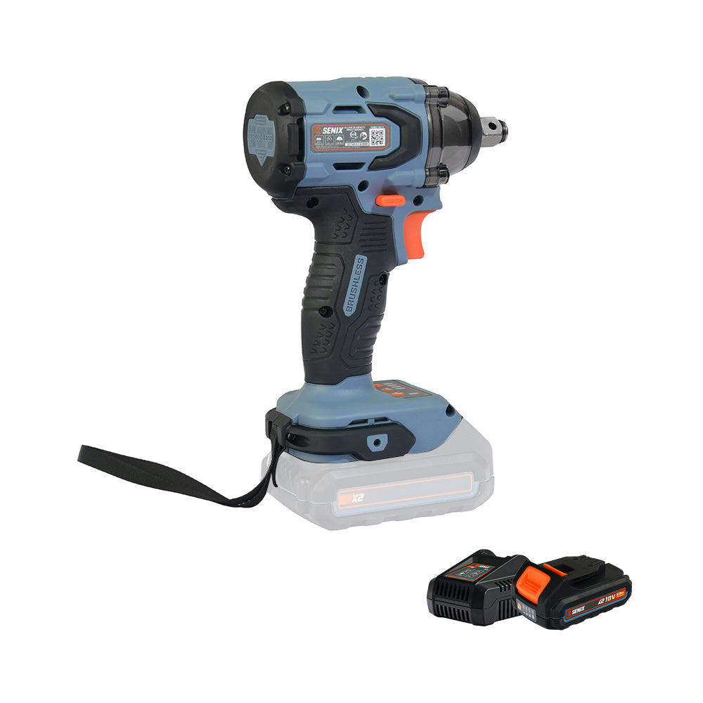 Senix X2 18V 1/2" 330Nm Brushless Impact Wrench Kit