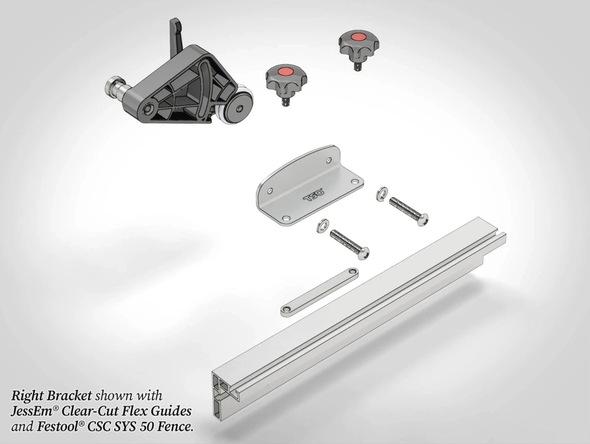 TSO Products CSC SYS 50 Rip Fence Bracket for Clear Cut FLEX Stock Guides (Pair)