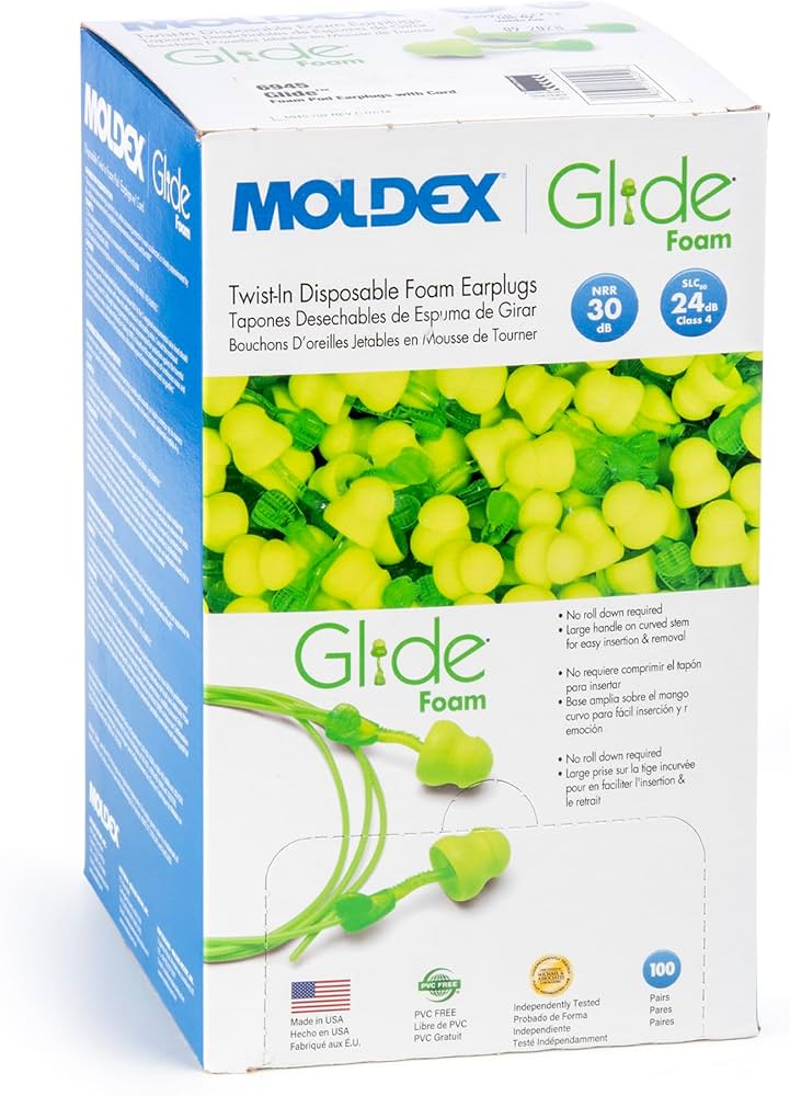 Moldex Glide® 6940 Foam No Roll Twist-In Earplugs – Uncorded 200 plugs/100 pairs
