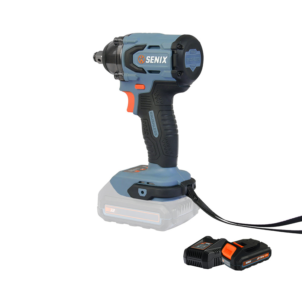 Senix X2 18V 1/2" 330Nm Brushless Impact Wrench Kit