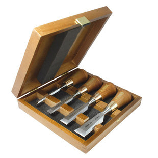 Narex Wood Line Plus Butt Chisels In Wooden Case - Set of 4