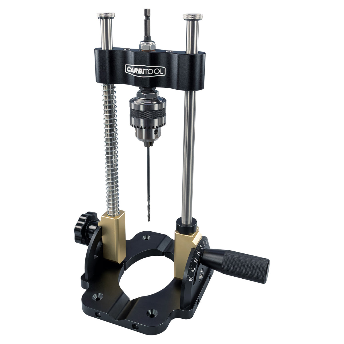 Carbitool Drill Guide Attachment for drilling straight and angled holes in timber with a hand drill