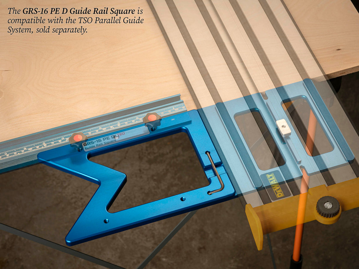TSO Products GRS-16 PE D Guide Rail Square suits Dewalt