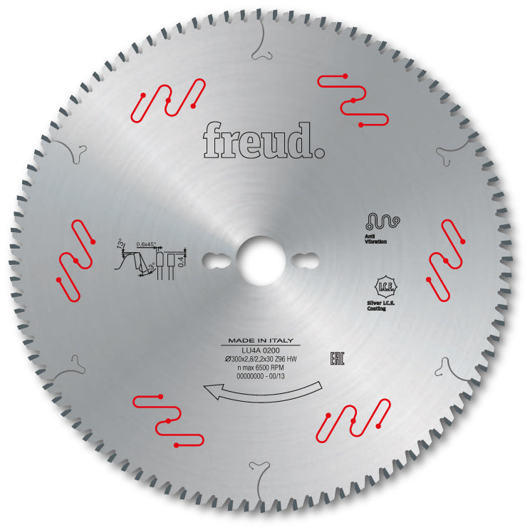 Freud Industrial Plastic Cut Off Circular Saw Blade - 300mm Diameter - 96 Tooth - 30mm Bore - LU4A 0200