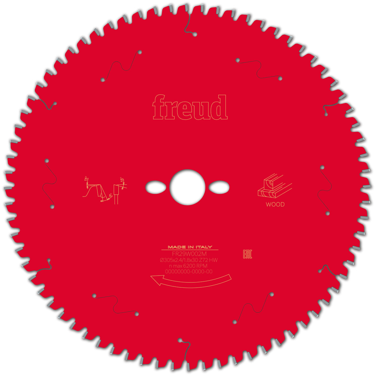 Freud Timber Fine Cut Off Mitre Saw Blade - 305mm Diameter - 72 Tooth - 30mm Bore - FR29-W002M