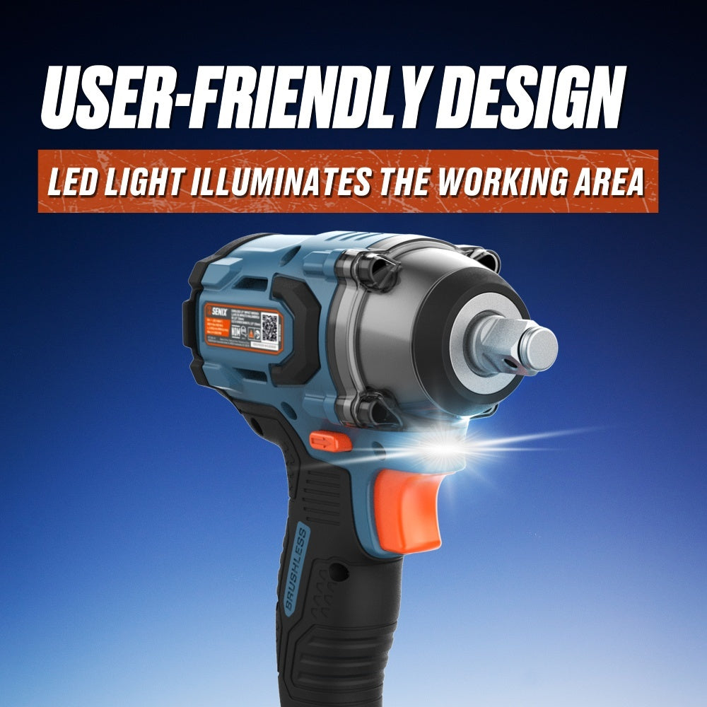 Senix X2 18V 1/2" 330Nm Brushless Impact Wrench Skin