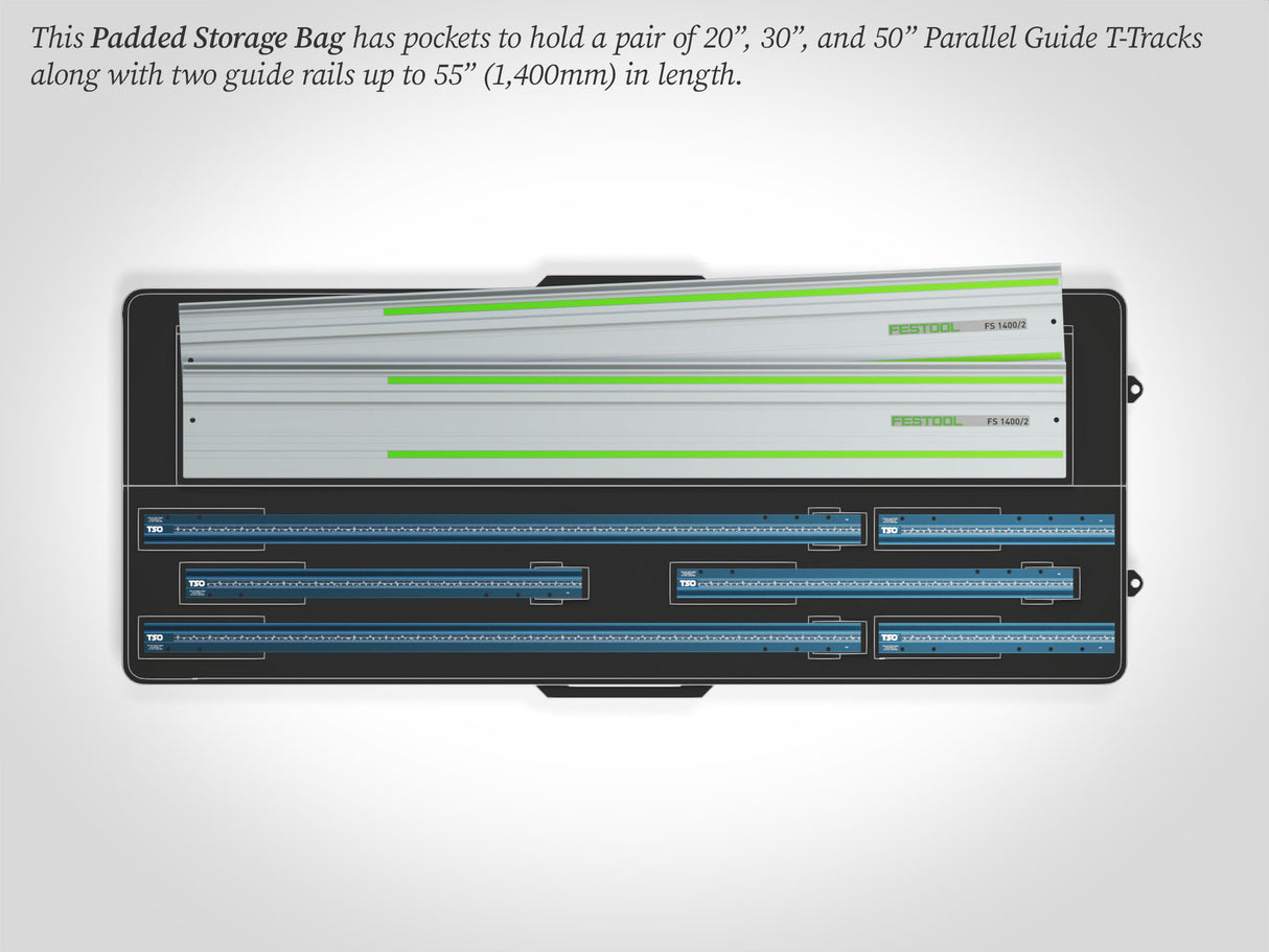 TSO Products Padded Storage Bag for Parallel Guides & Guide Rails Up to 55" (139cm)