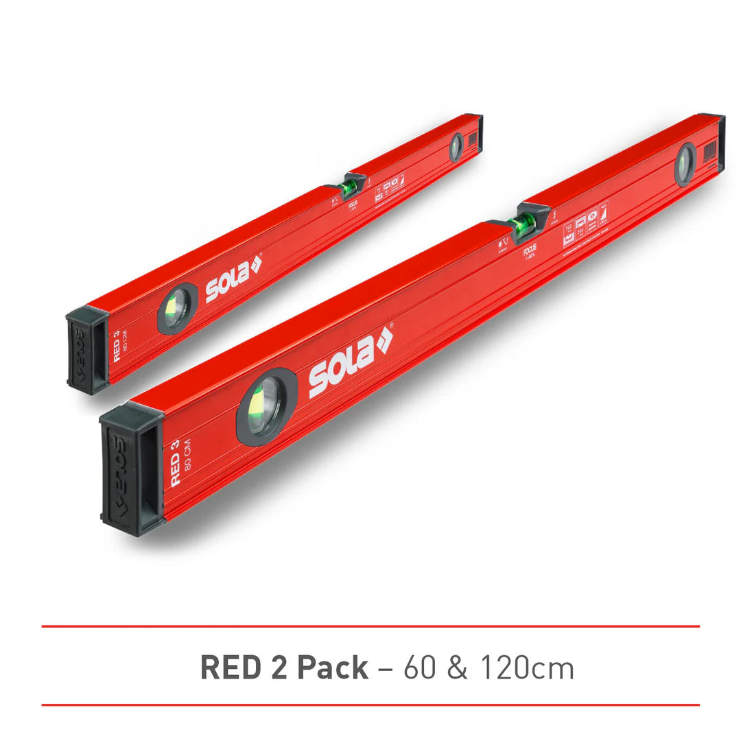 Sola Red 3 Spirit Level 2 Pack - Includes 60cm, 120cm