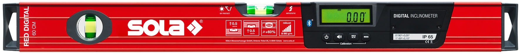 Sola Red Digital Spirit Level/Electronic Inclination Spirit Level 25cm/250mm