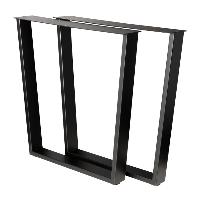 Trapezoid Dining Table Legs Wide Top 710x580x710mm - 75x25mm
