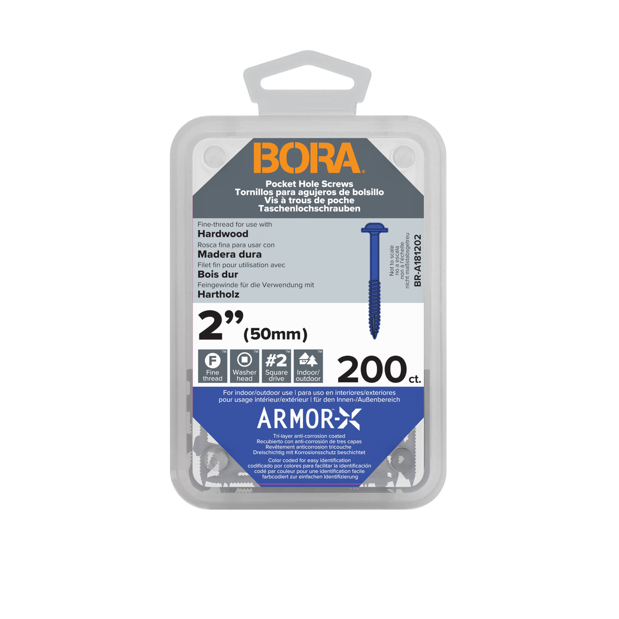 BORA Wood Screws 50mm Fine | 200 Pack