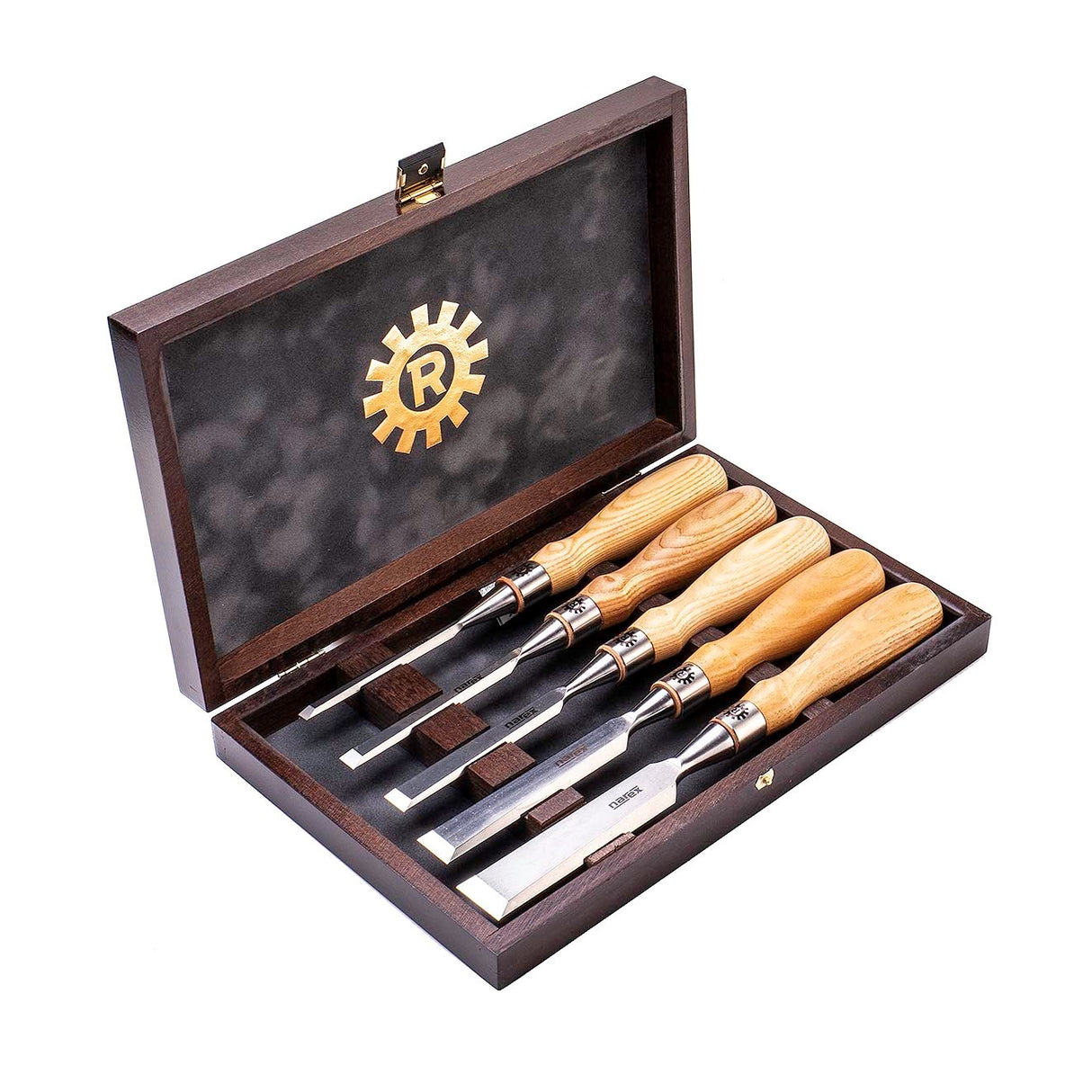 Narex Richter Cryogenic Bevel Edge Cabinet Chisels In Wooden Case - Set of 5