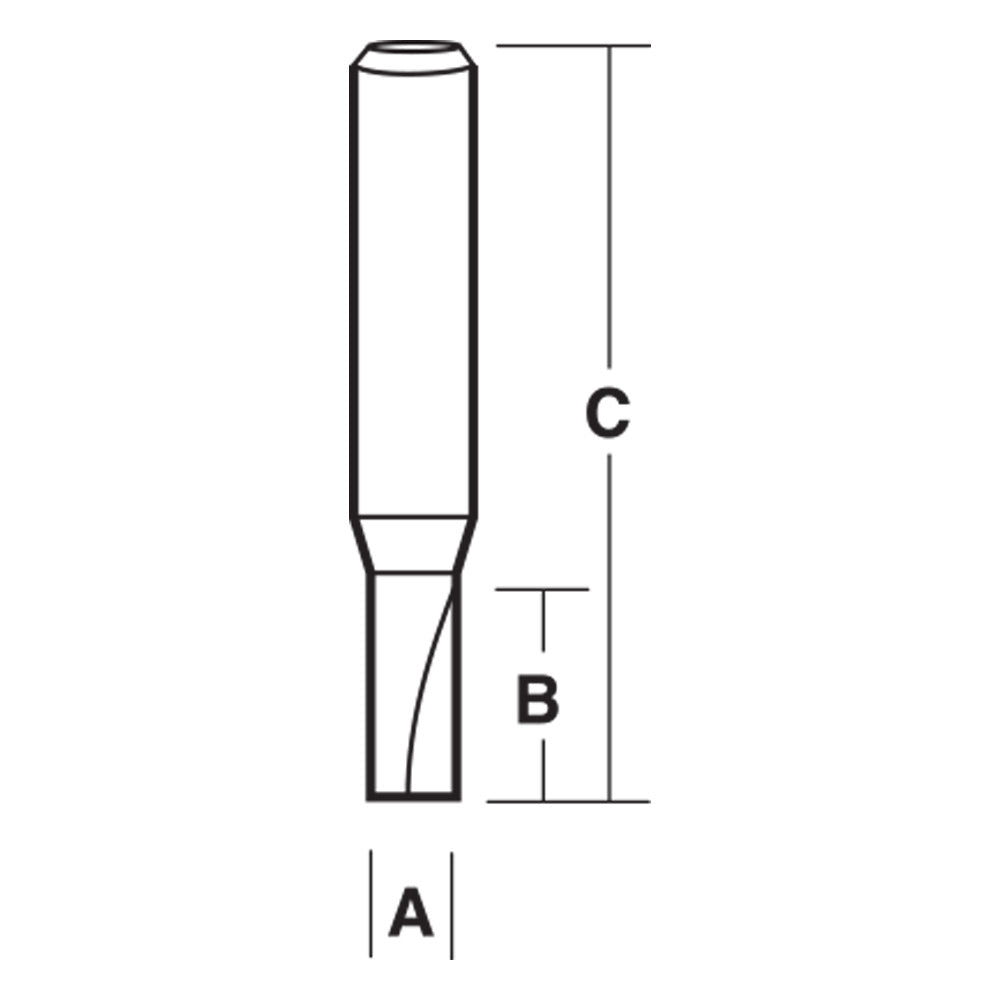 Straight Cut Router Bits Carbitool - 1/2" Shank