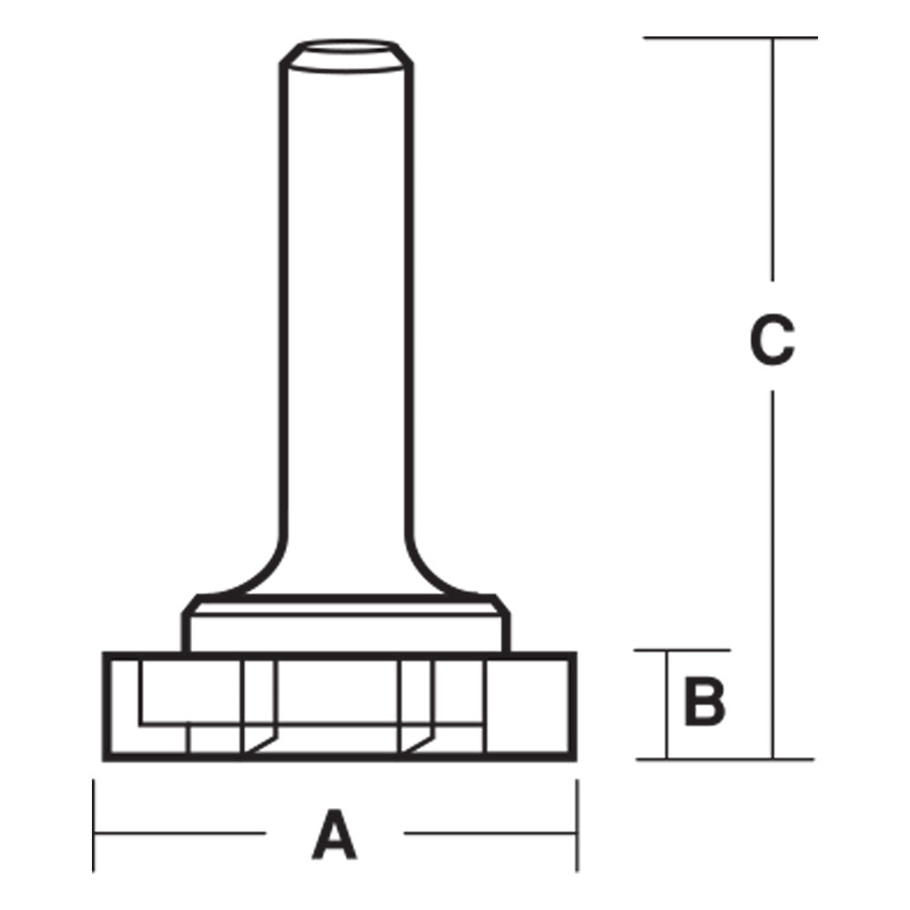 Surface Planing/Flattening Router Bit Carbitool - 1/2" Shank