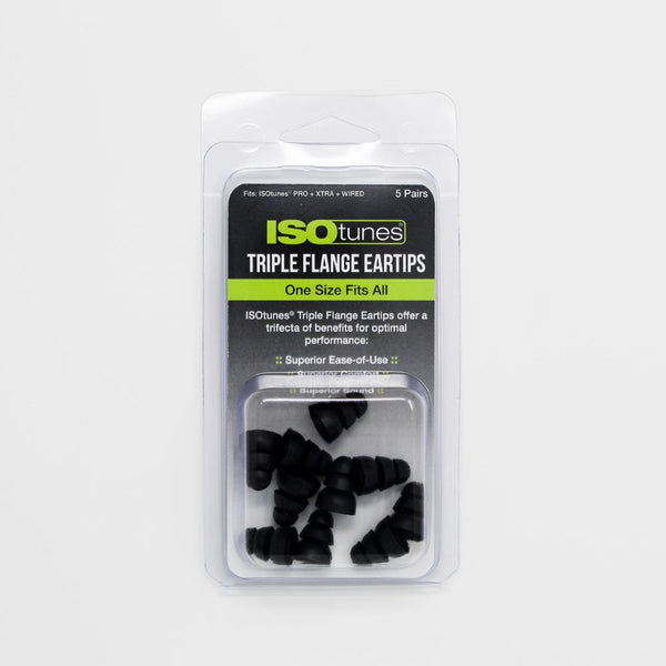 ISOtunes Silicone Triple-Flange Replacement Ear Tips - 5 Pair/Pack