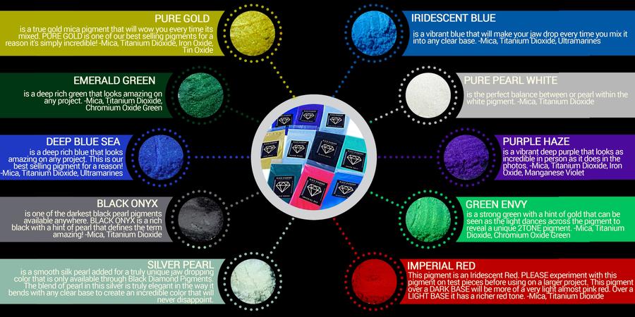 Variety Pack #4 | 10 Colours | Black Diamond Pigments