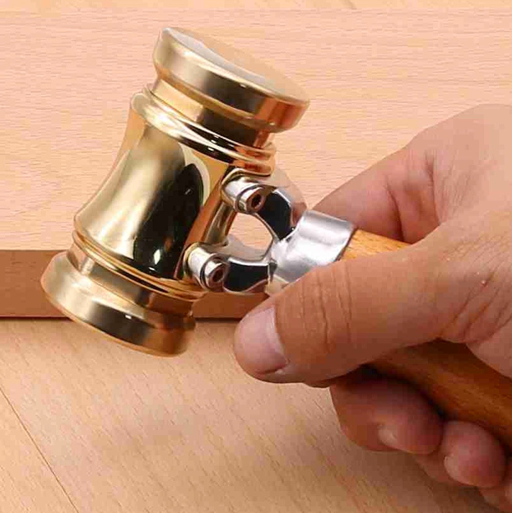 22oz Brass Head Mallet With Replaceable Nylon Heads - By Hongdui Tools