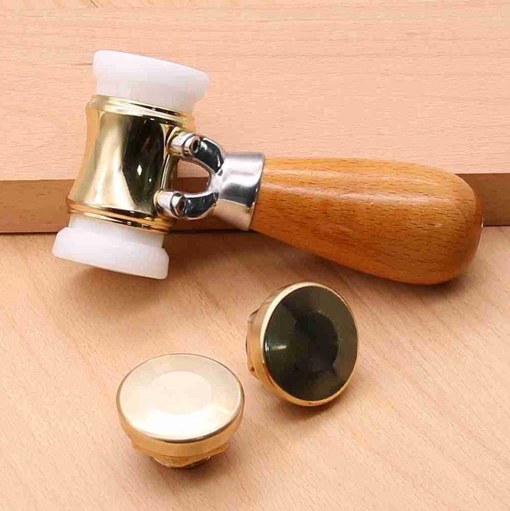 22oz Brass Head Mallet With Replaceable Nylon Heads - By Hongdui Tools