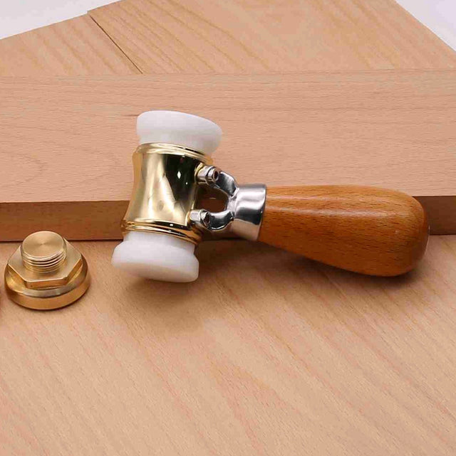 22oz Brass Head Mallet With Replaceable Nylon Heads - By Hongdui Tools