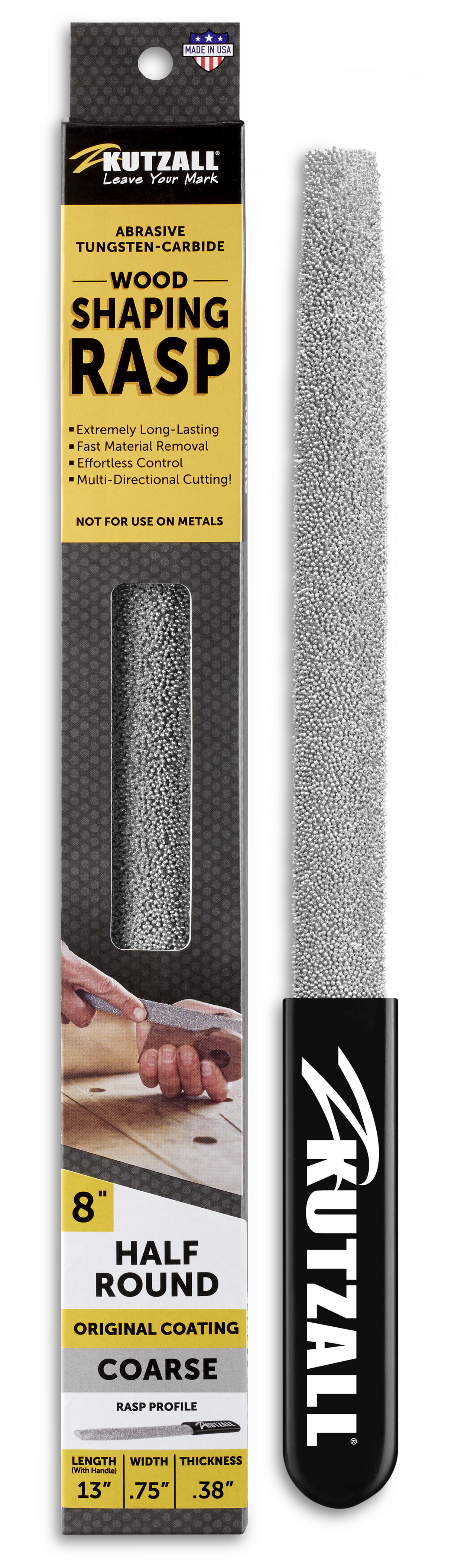 Kutzall 8"/200mm Half-Round Hand Rasp