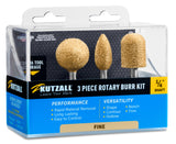 Kutzall 3 Piece Fine Burr Kit - 1/4" Shank
