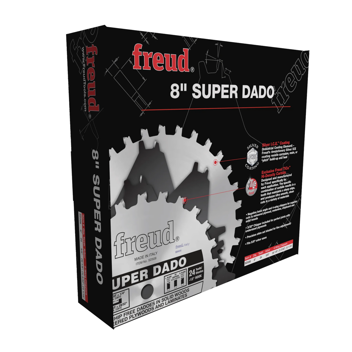 Freud 8"/203mm Super Stacked Dado Set - GLSD508