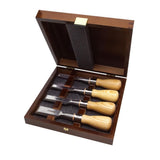 Narex Richter Cryogenic Bevelled Edge Butt Chisels In Wooden Case - Set of 4