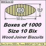 Bix Wood Joining Biscuits Size 10 - Box of 1000