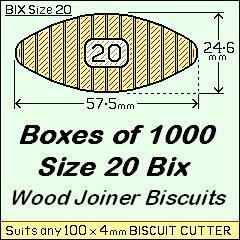 Bix Wood Joining Biscuits Size 20 - Box of 1000