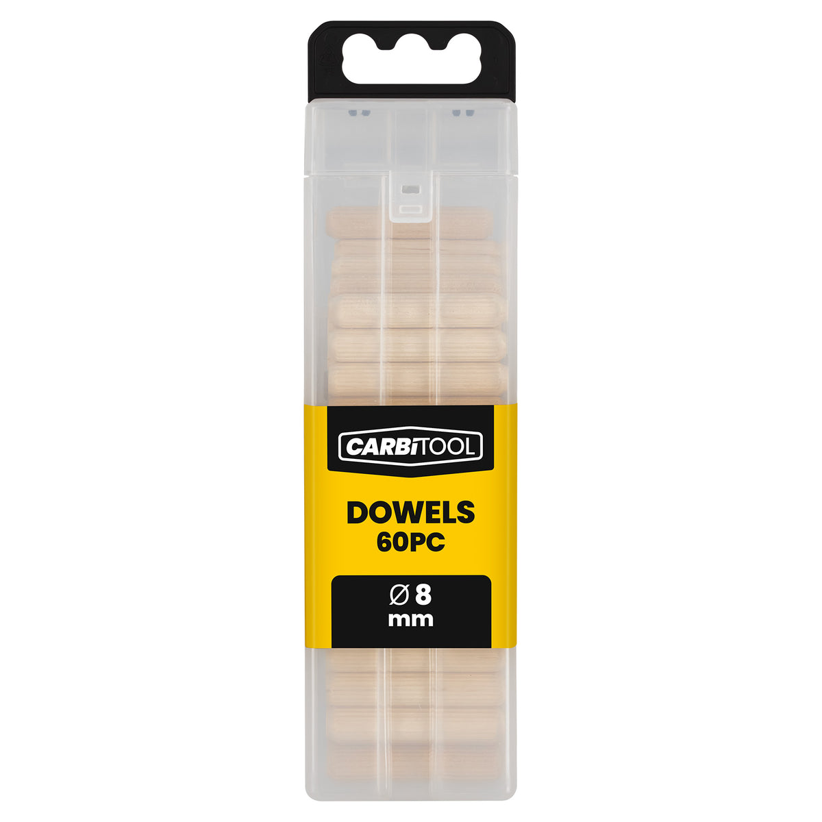 Carbitool 8mm fluted wood dowels, pack of 60