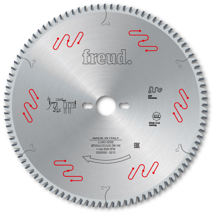 Freud Industrial Solid Surface Circular Saw Blade - 250mm Diameter - 80 Tooth - 30mm Bore - LU4D 0100