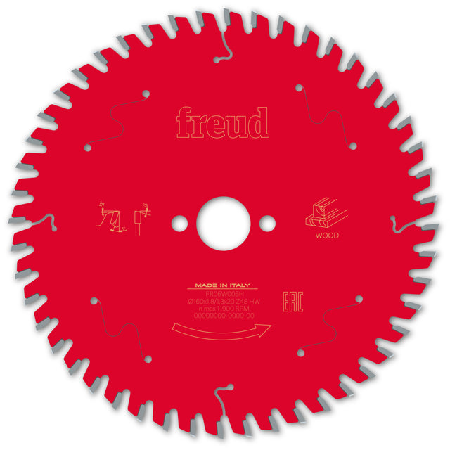 Freud Timber Fine Cut Off Circular Saw Blade - 160mm Diameter - 48Tooth - 20mm Bore - FR06-W005H