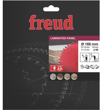 Freud Circular Saw Blade - 168mm Diameter - 48 Tooth - 20mm Bore - FR08 L001H - Laminated Panel
