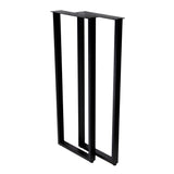 U Shape Rectangular Bar Table Legs 400x400x1100mm - 50x25 - side