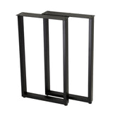 Hammer Roo U Shape Rectangular End Table Legs 400x400x710mm - 50x25 in matt black steel