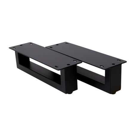 U Shape Rectangular Short Furniture Legs 320x320x100mm - 50x25 - side