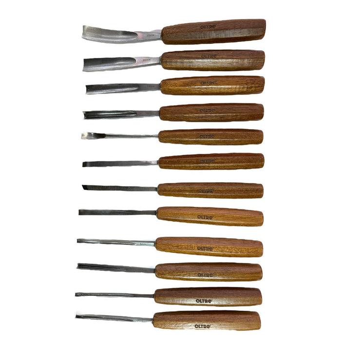 12 Piece Carving Tool Set in Wooden Box OT-CTS-12 by Oltre