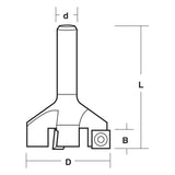 4 Cutter Surface Planing/Flattening Bit - 1/2" Shank With Replaceable Inserts