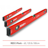 Sola Red 3 Spirit Level 3 Pack - Includes 60cm, 120cm, 180cm