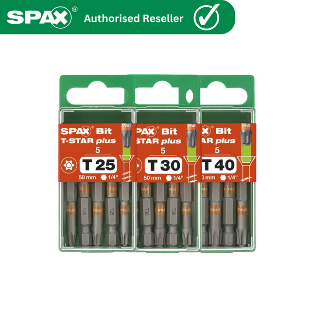Spax 50mm T-STAR Plus Driver Bits 5 Pack