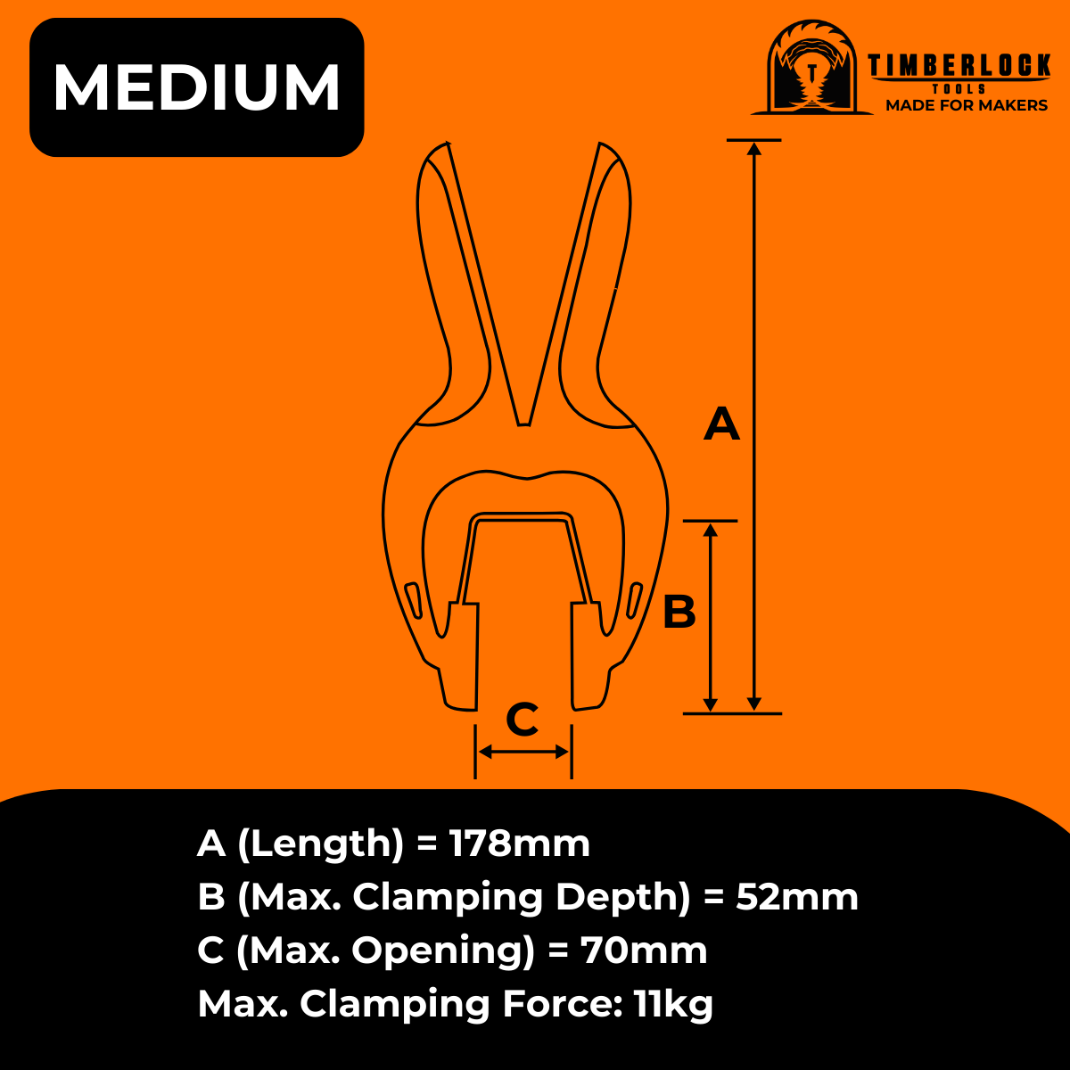 GripMate Spring Clamp Medium - By Timberlock Tools