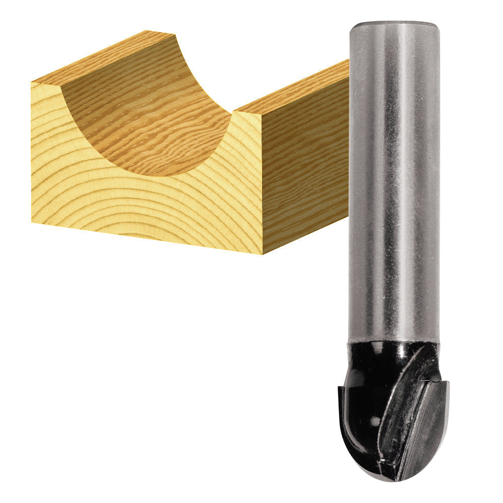 2 Flute Core Box Router Bits - Carbitool 1/4" Shank T 412