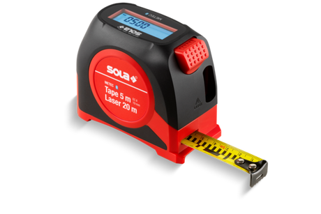 Sola Metec digital tape measure with laser distance meter