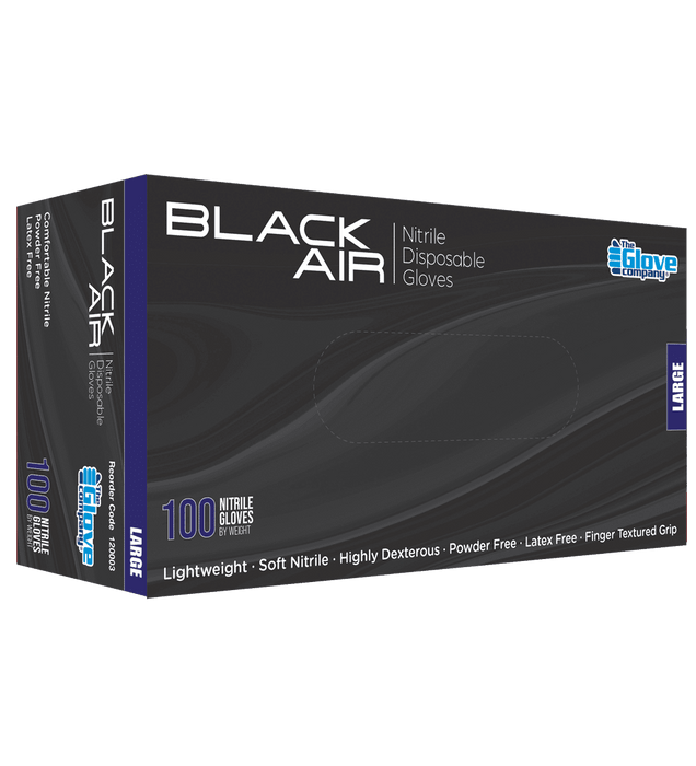 Black Air Nitrile Gloves Box 100